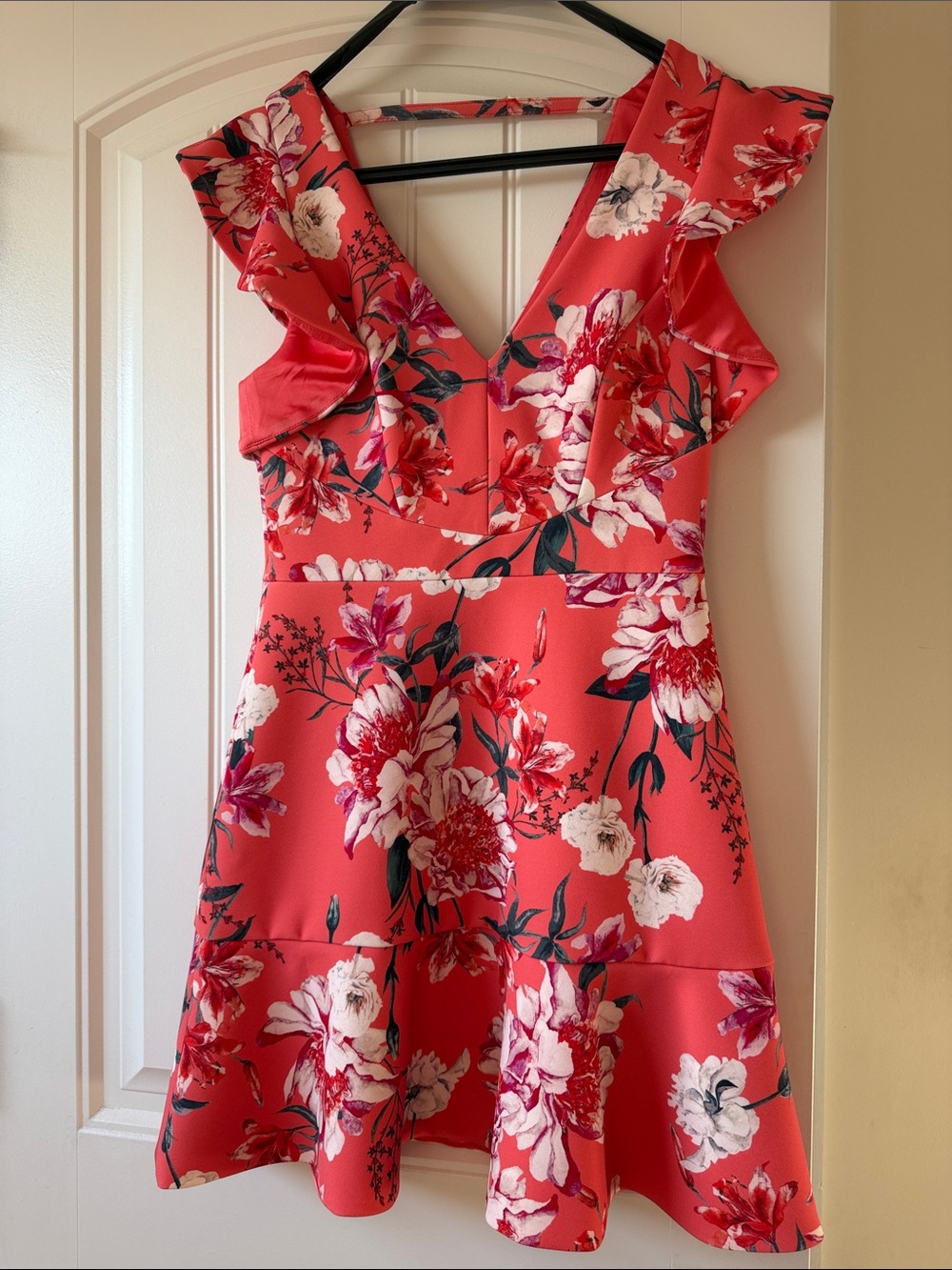 Forever New Coral Floral Mini Dress